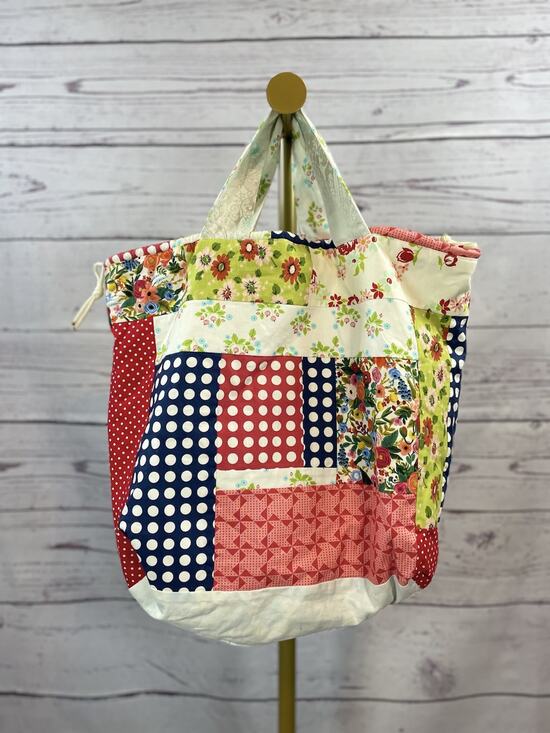 Unbranded Handbags - Handmade Quilted Patchwork Tote Bag Floral Polka Dot Boho Cottagecore Market Bag